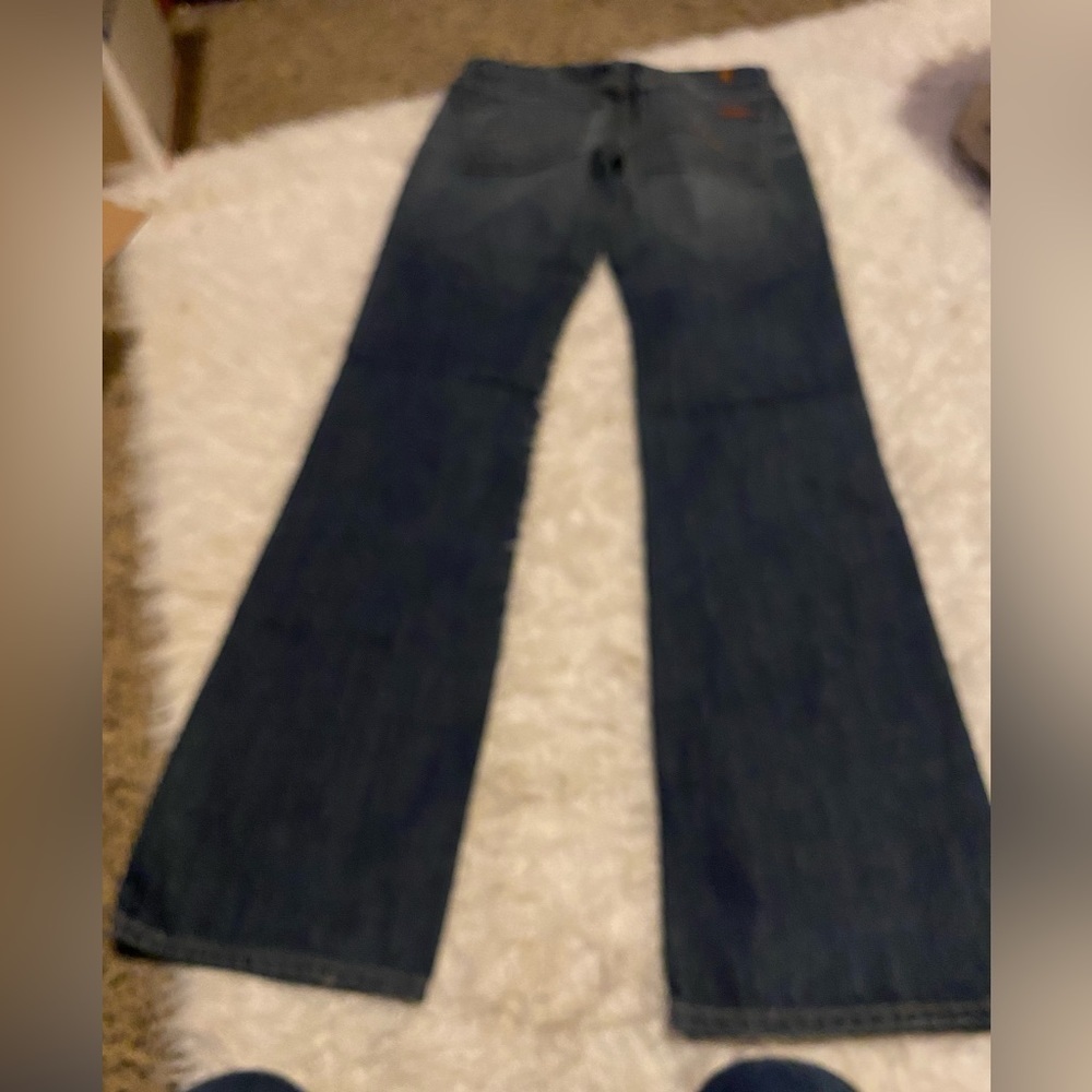 7 For All Mankind Boy Cut Bootcut Denim Jeans Size 27 0303 button fly - Picture 2 of 16